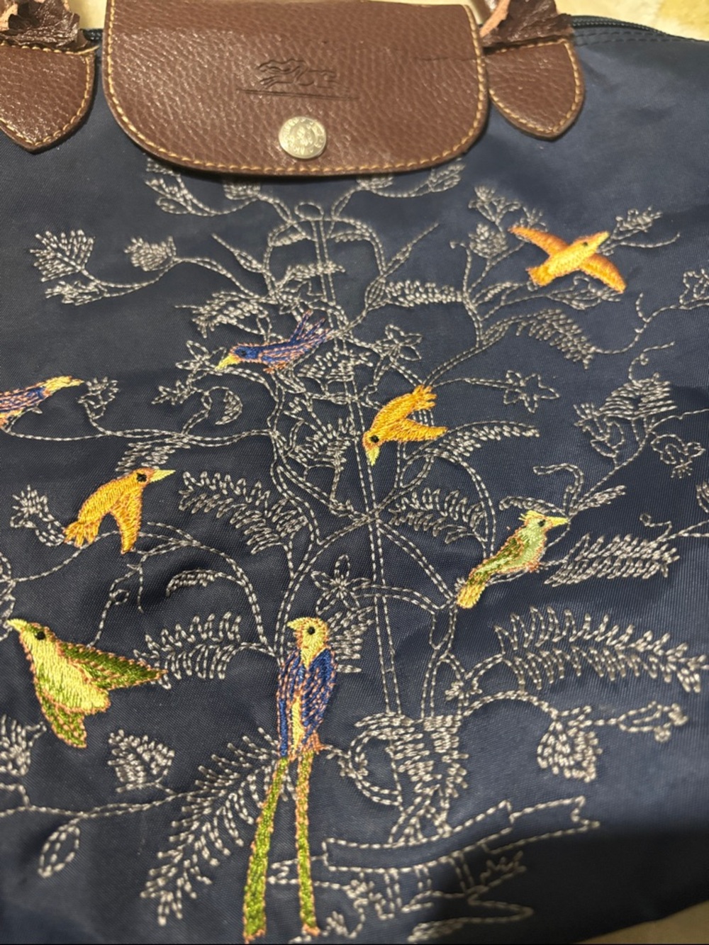 Longchamp Limitee Edition Embroidered Tote Bag - Picture 2 of 12